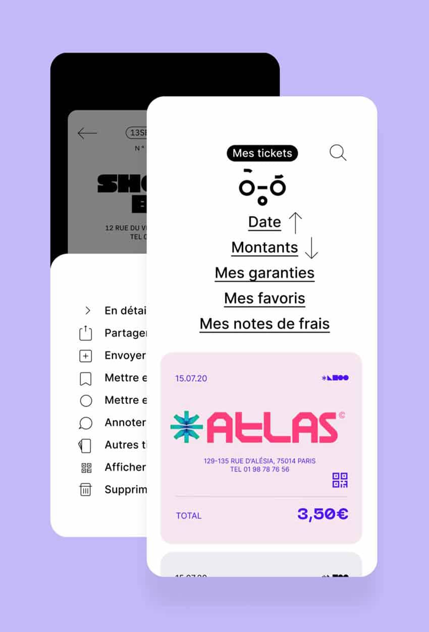 Les fonctionnalités de l'app